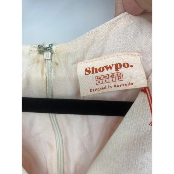 Show po Australia Size 2 Extra small brown Floral v-neck short sleeve mini dress - Picture 3 of 3